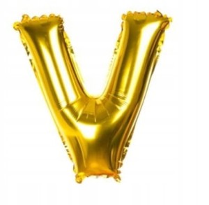 BALON FOLIOWY LITERKA LITERA V 40CM KOLOR ZŁOTY