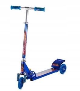#959 HULAJNOGA METALOWA TRÓJKOŁOWA LED NIEBIESKA